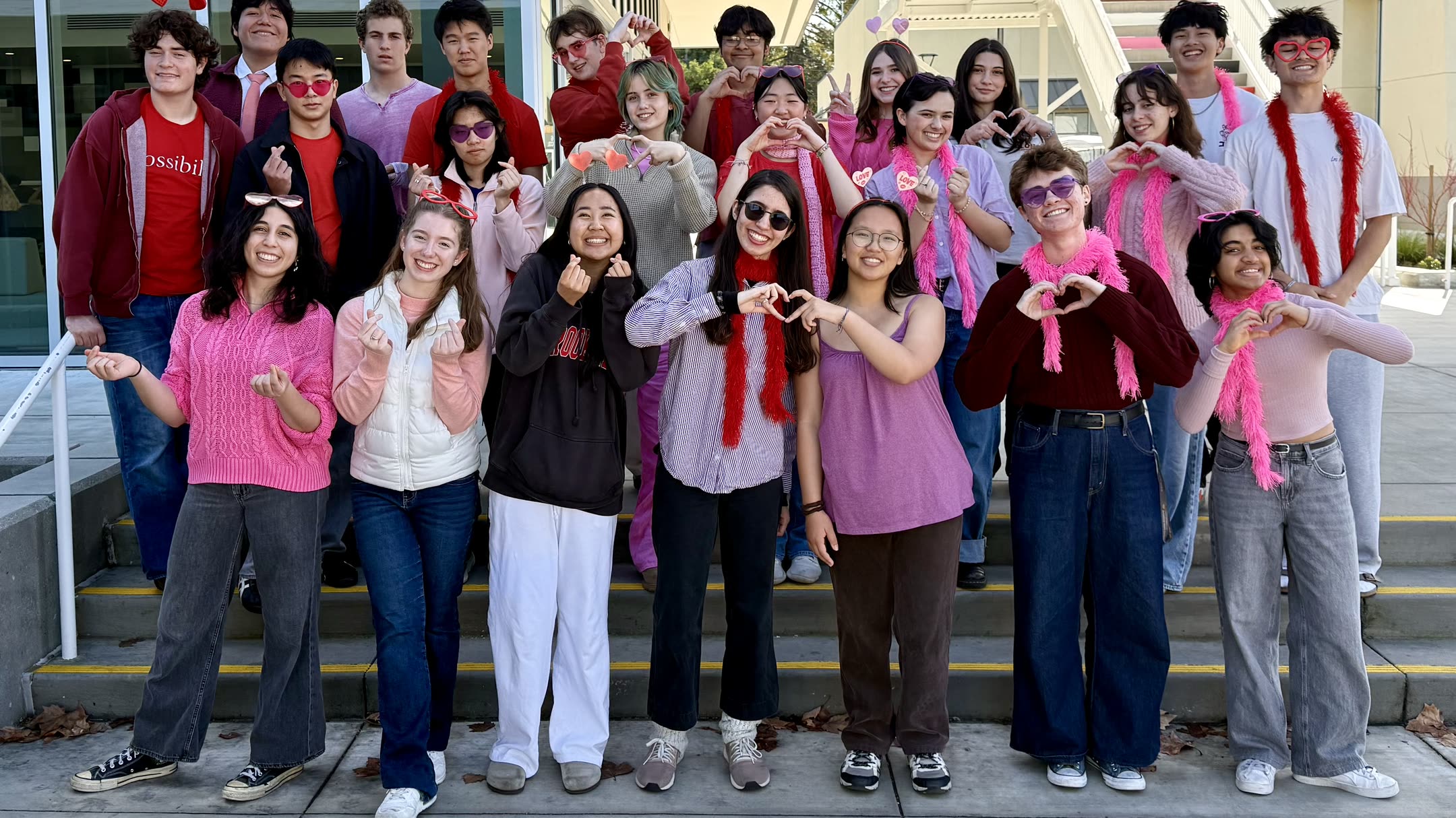 Choir students dressed up for Valentine Serenades
